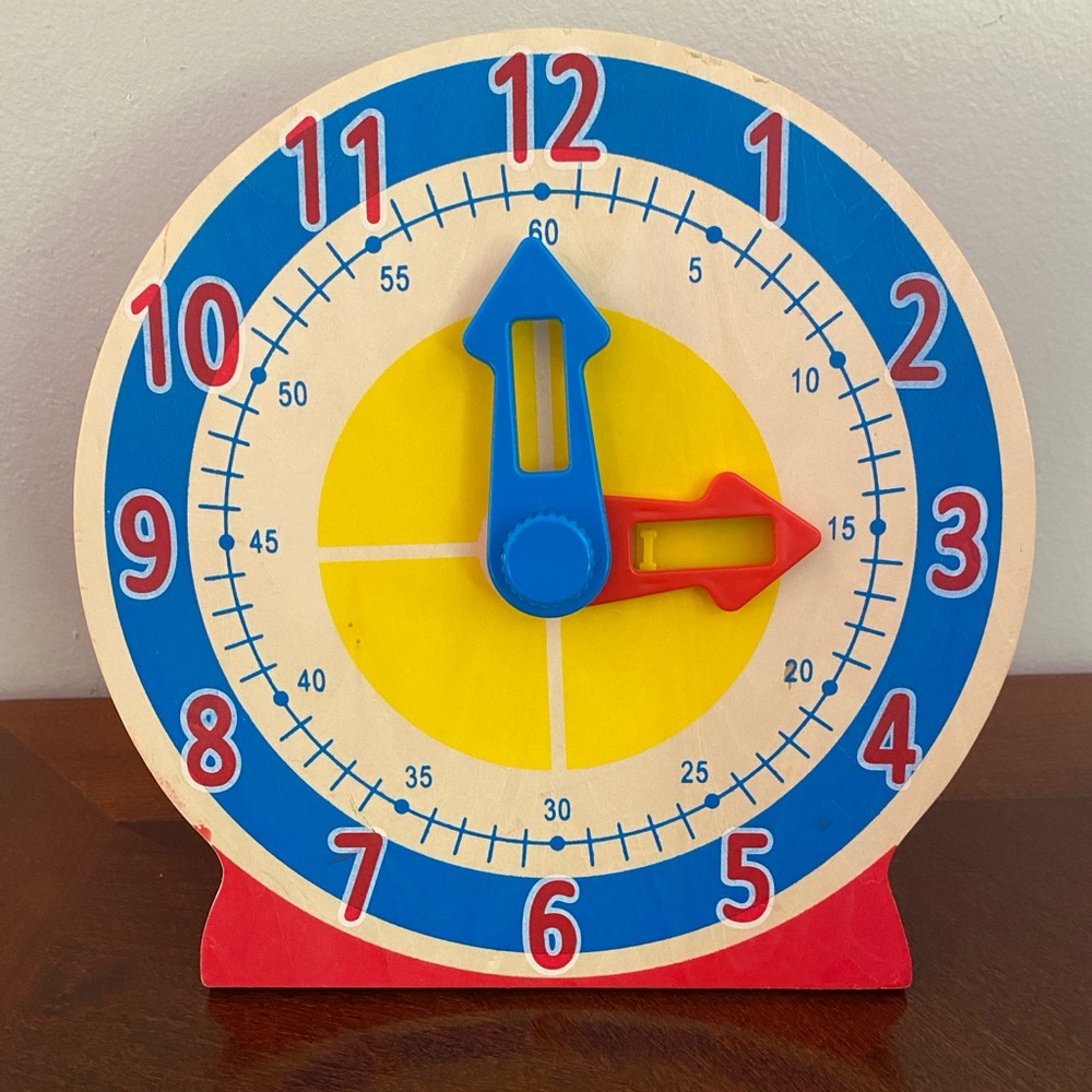 Melissa & Doug Colorful Wooden Learning Clock